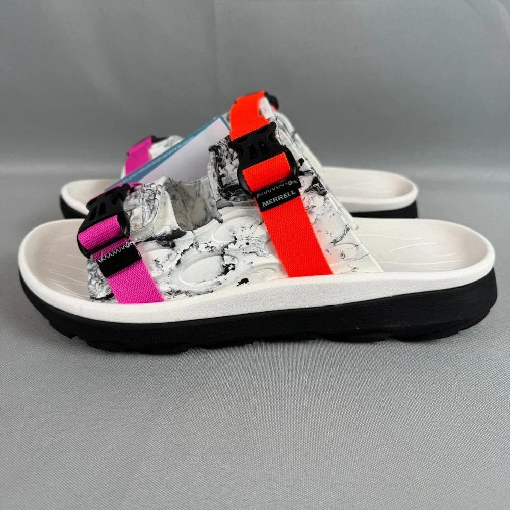 Merrell Hut Ultra Wrap Sandals Mens Size 13 White Black Slip-On J006191 New NIB - Picture 3 of 9